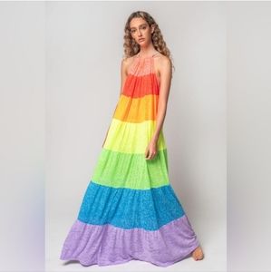 Pitusa Colorblock Maxi Halter Dress Standard Size (M/L/XL) (US sizes 6-14)